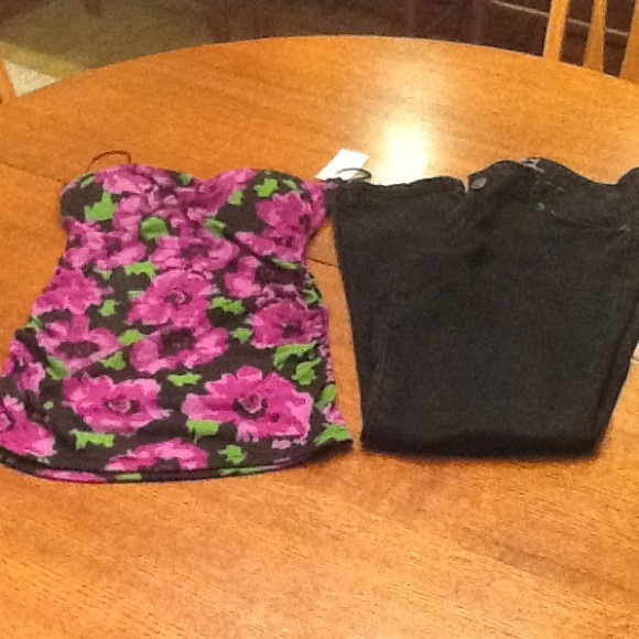 Floral Strapless Tank