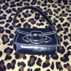 Black fake leather purse