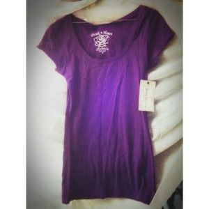 Bold Purple Essential Scoop Neck Tee