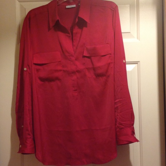 SOLD NY & Company Fuchsia Silk Shirt (Size XL)