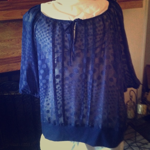 Maurice's Polka Dot blue shear shirt