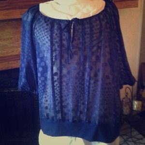 Maurice's Polka Dot blue shear shirt