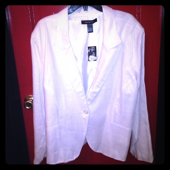 Relaxed Fit Linen Like Blazer