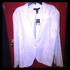 Relaxed Fit Linen Like Blazer