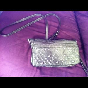 Nine West gun-metal satchel