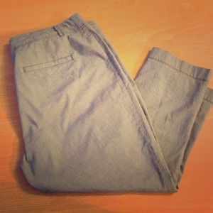 W18 Gray and Black Striped Capris Pants