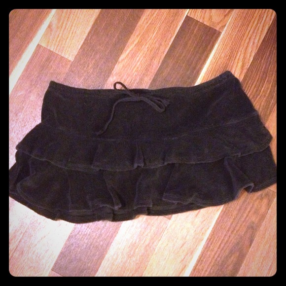 Black terry cloth bathing suit coverup skirt
