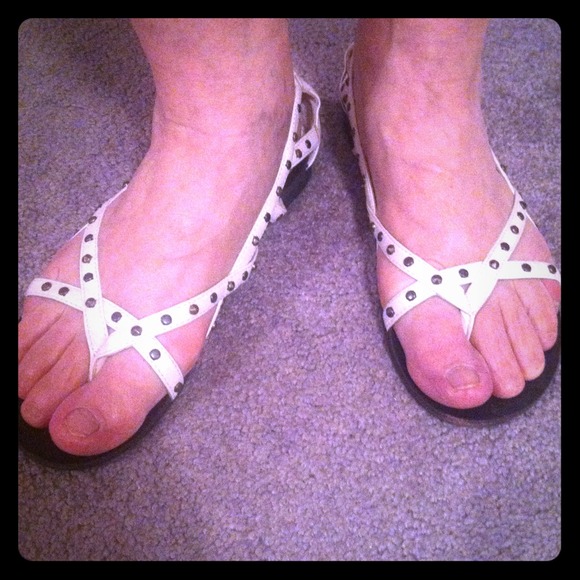 White Studded Sandals