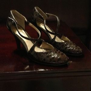 Patent brown heels