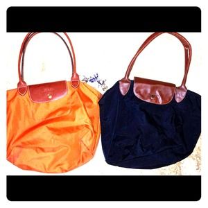 Longchamp handbags orange and black