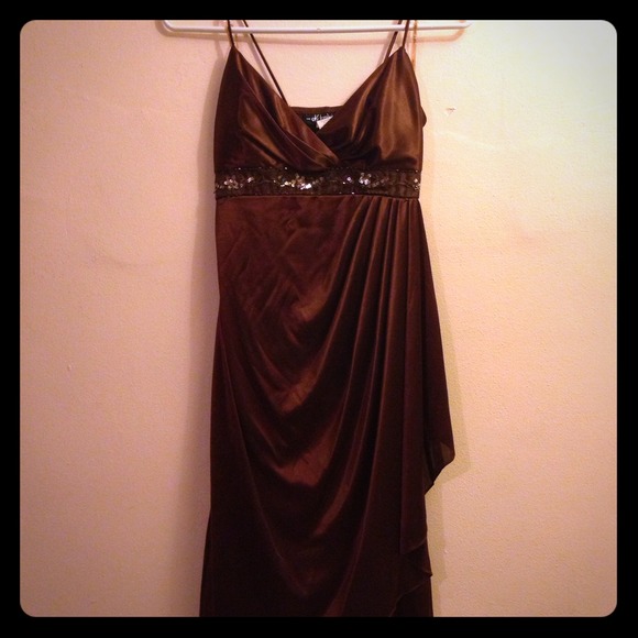Brown silk dress