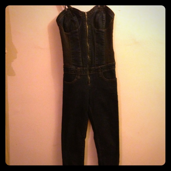 Jean one piece romper
