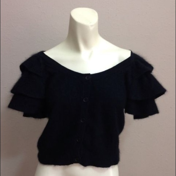 Sold-Alessandro Miele Angora Crop Ruffle sleeve
