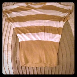 Short sleeve striped sweater top