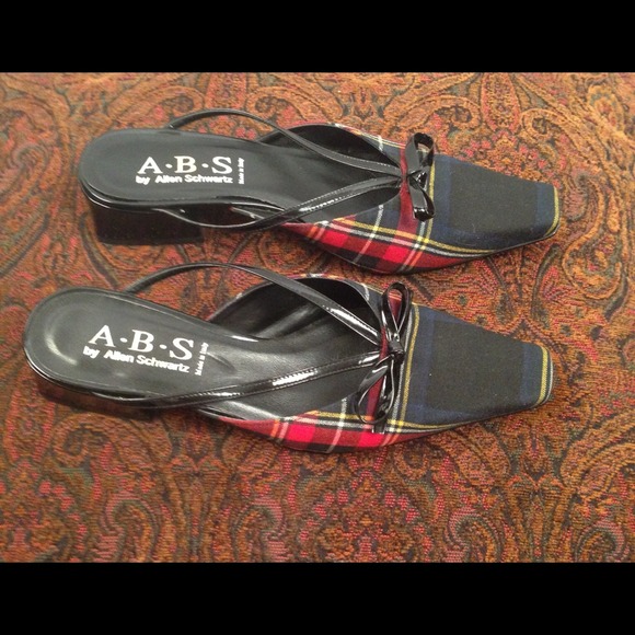 ABS Allen Schwartz Plaid Mules - Picture 2 of 5