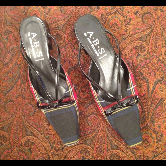 ABS Allen Schwartz Plaid Mules - Picture 3 of 5