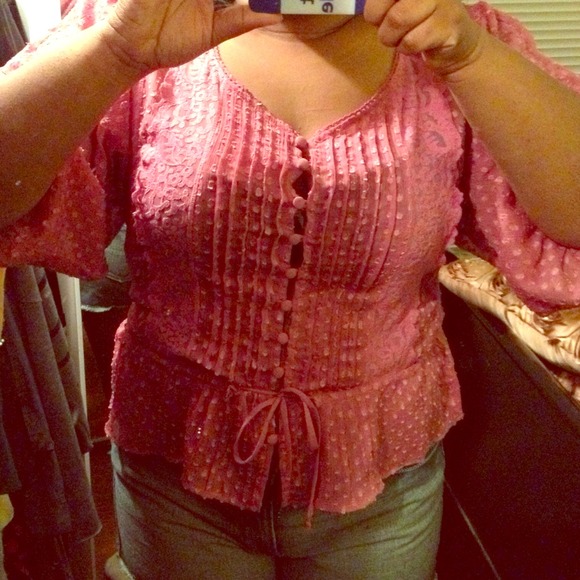 *SOLD* Rose colored peasant blouse