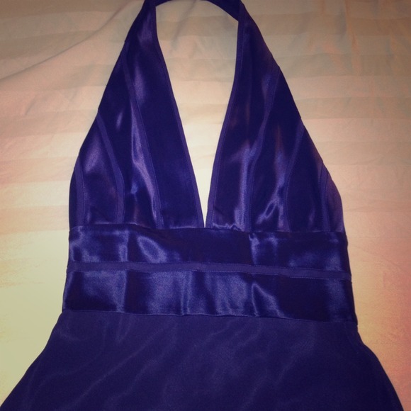 Silk empire halter tied back top