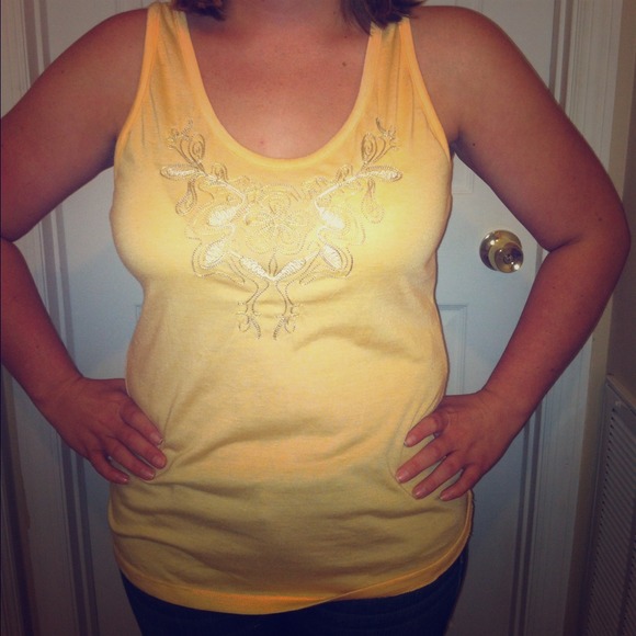 Peach Tank Top with Beaded Detailing