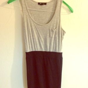 Casual gray and black dress