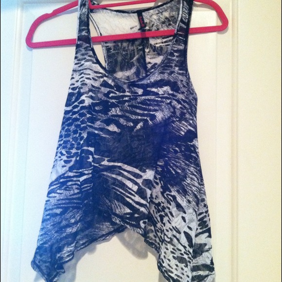 Black/white animal print sheet trapeze tank top! - Picture 1 of 4