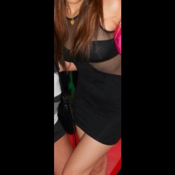 ASOS black mesh mini dress