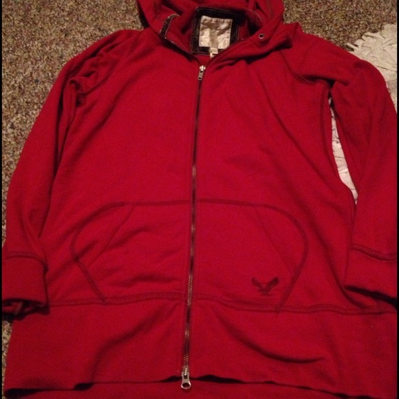 SOLD Red long AE hoodie