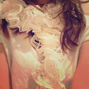 Handmade white unused scarf