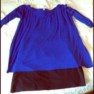 Connected elbow length top with skirt . So comfy!!