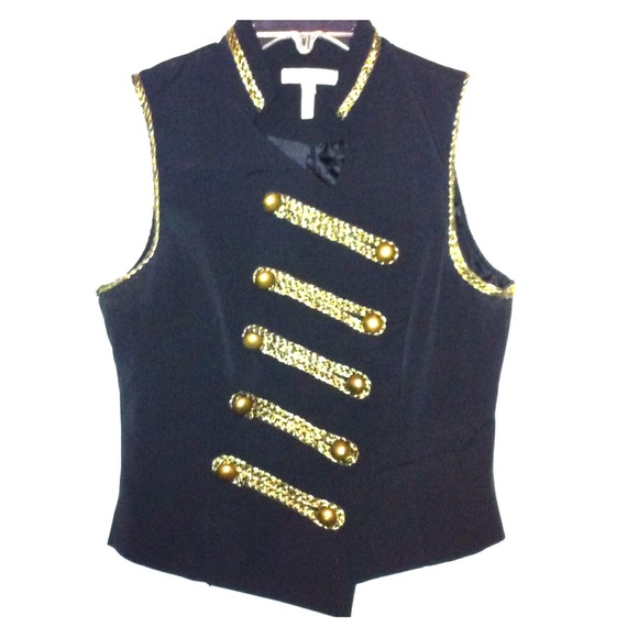 Black and gold military style vest