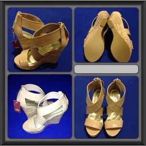Brand new nude color wedge sandal size 5-6