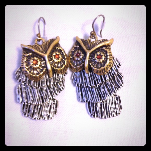Fossil Owl Earrings