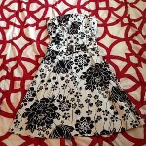 REDUCED!!! Black and white floral tube top dress