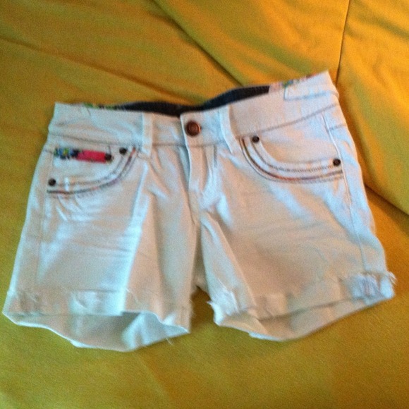 Mossimo white cutoffs.