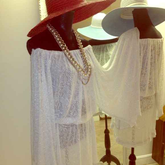 RESERVED. Silver knit dress up or Beach Cover!