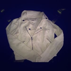 Reserved Yaya White Moto Jacket Size Small
