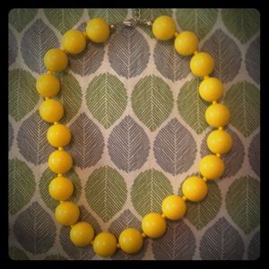 Bright yellow beaded necklace