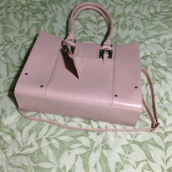 reduced! Pink learher work tote