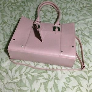 reduced! Pink learher work tote