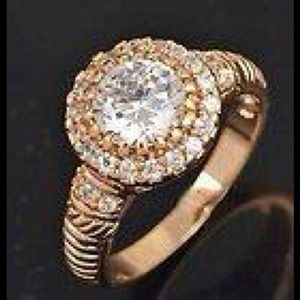 9k yellow gold CZ ring. 3 rings for tamiller