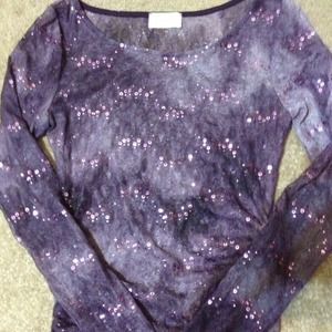 Purple sheer top with sequins