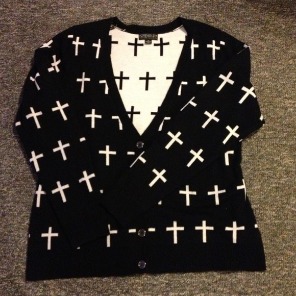 Forever 21 Sweaters - Forever 21 plus cardigan with crosses all over!