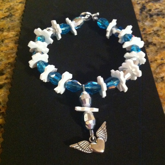 Wire beaded bracelet.