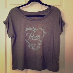 RVCA blue heart tee