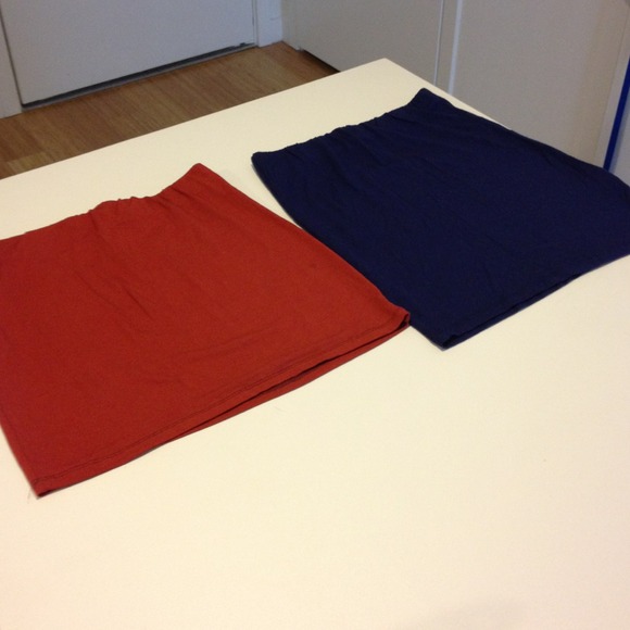 Decided to keep for now :) skirts. Rust,navy blue.