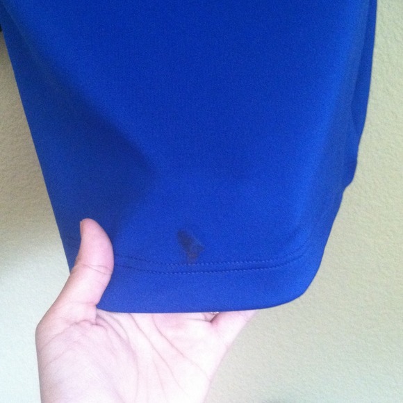 Blue and Black Mesh Cutout Dress - Picture 4 of 4