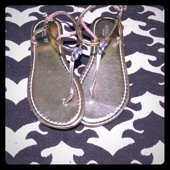 SOLD Gold Sandals, NEW