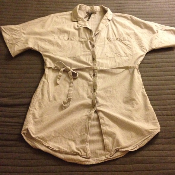 *SOLD!*Button up T shirt dress with tie belt - Picture 1 of 3