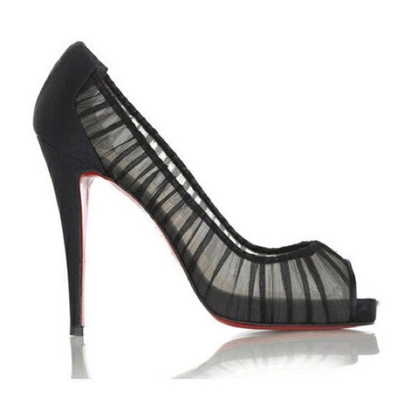 Christian Louboutin black peep toe - Picture 2 of 4