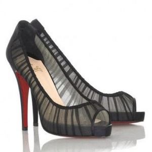 Christian Louboutin black peep toe